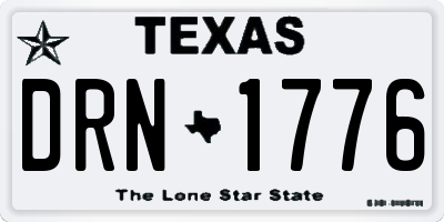 TX license plate DRN1776