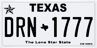 TX license plate DRN1777