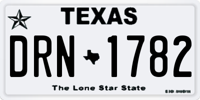 TX license plate DRN1782