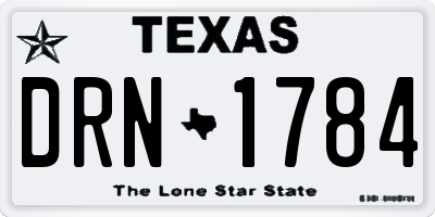 TX license plate DRN1784