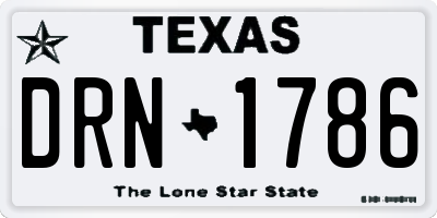 TX license plate DRN1786