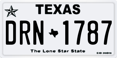 TX license plate DRN1787