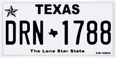 TX license plate DRN1788