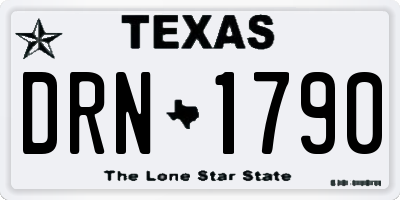 TX license plate DRN1790