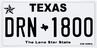 TX license plate DRN1800