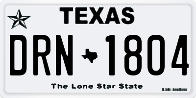 TX license plate DRN1804