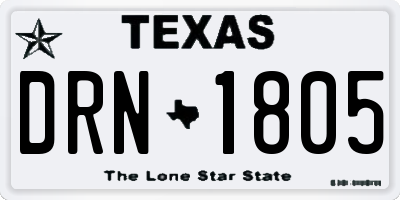 TX license plate DRN1805