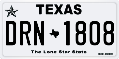 TX license plate DRN1808