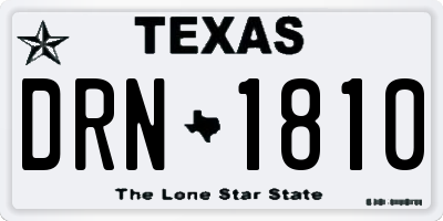 TX license plate DRN1810