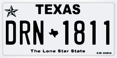 TX license plate DRN1811