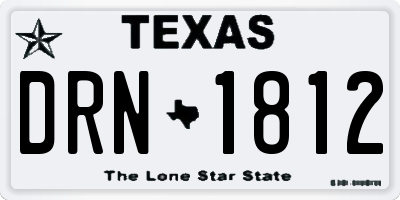 TX license plate DRN1812