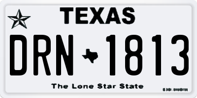 TX license plate DRN1813