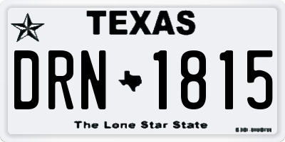 TX license plate DRN1815