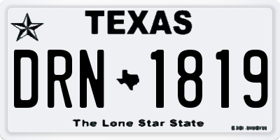 TX license plate DRN1819