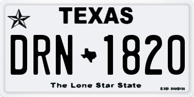 TX license plate DRN1820