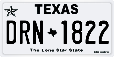 TX license plate DRN1822