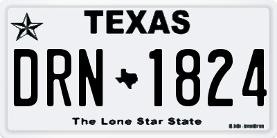 TX license plate DRN1824