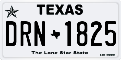TX license plate DRN1825