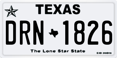 TX license plate DRN1826