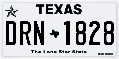 TX license plate DRN1828