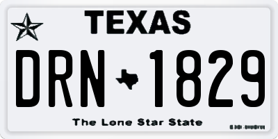 TX license plate DRN1829