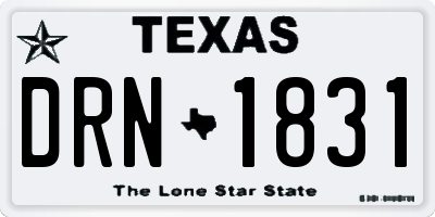 TX license plate DRN1831