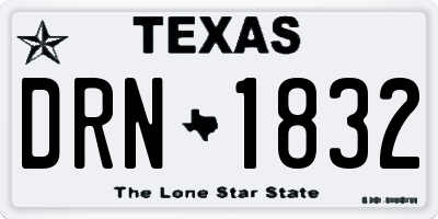 TX license plate DRN1832