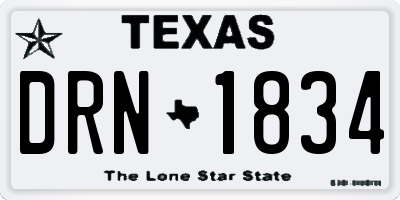 TX license plate DRN1834