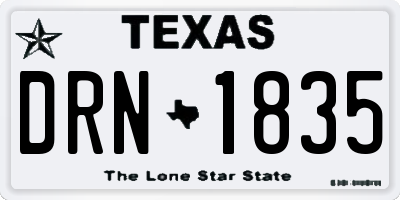 TX license plate DRN1835