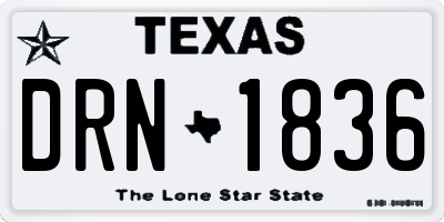 TX license plate DRN1836