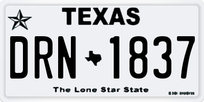 TX license plate DRN1837