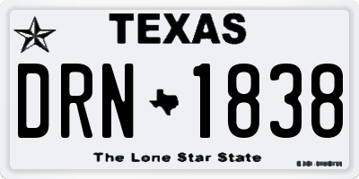 TX license plate DRN1838