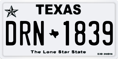 TX license plate DRN1839