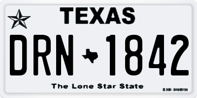 TX license plate DRN1842