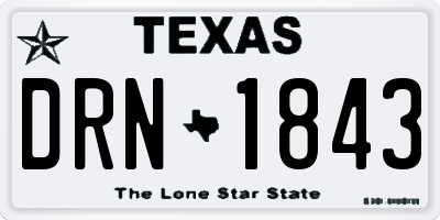 TX license plate DRN1843
