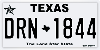 TX license plate DRN1844