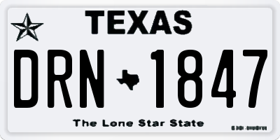 TX license plate DRN1847