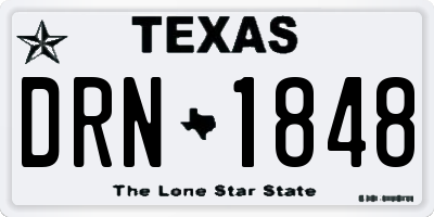 TX license plate DRN1848