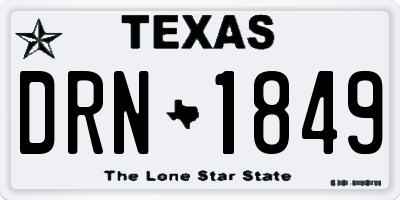 TX license plate DRN1849