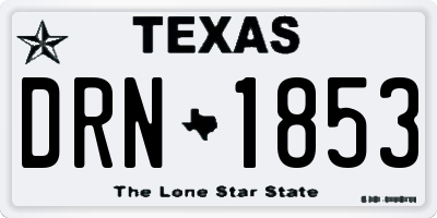 TX license plate DRN1853
