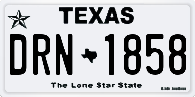 TX license plate DRN1858