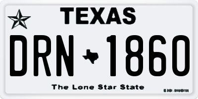 TX license plate DRN1860