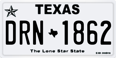 TX license plate DRN1862