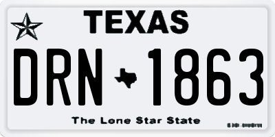 TX license plate DRN1863