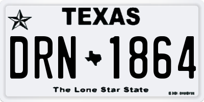 TX license plate DRN1864