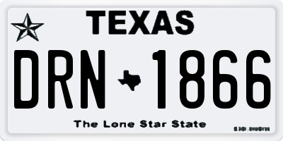 TX license plate DRN1866
