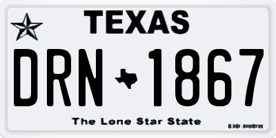 TX license plate DRN1867
