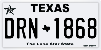 TX license plate DRN1868