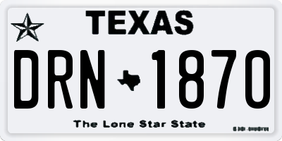 TX license plate DRN1870
