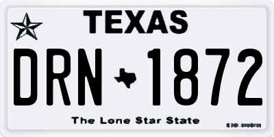 TX license plate DRN1872